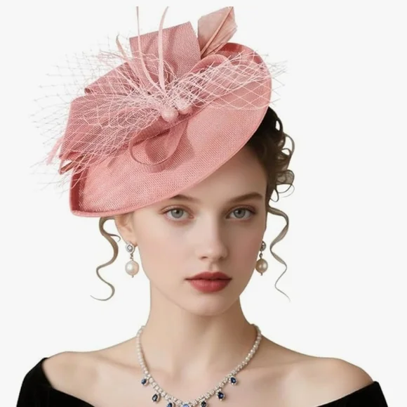 NEW! Elegant Pink Kentucky Derby Fascinator Hat - Picture 2 of 4
